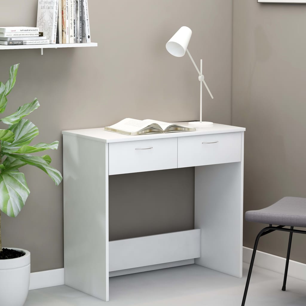 Skrivebord Hvit 80X40X75 Cm Konstruert Tre
