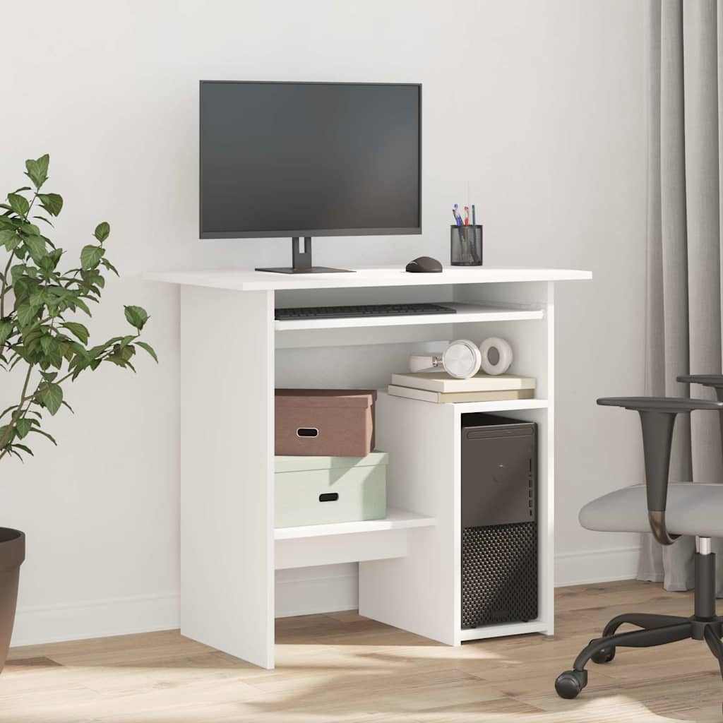 Skrivebord Hvit 80X45X74 Cm Konstruert Tre