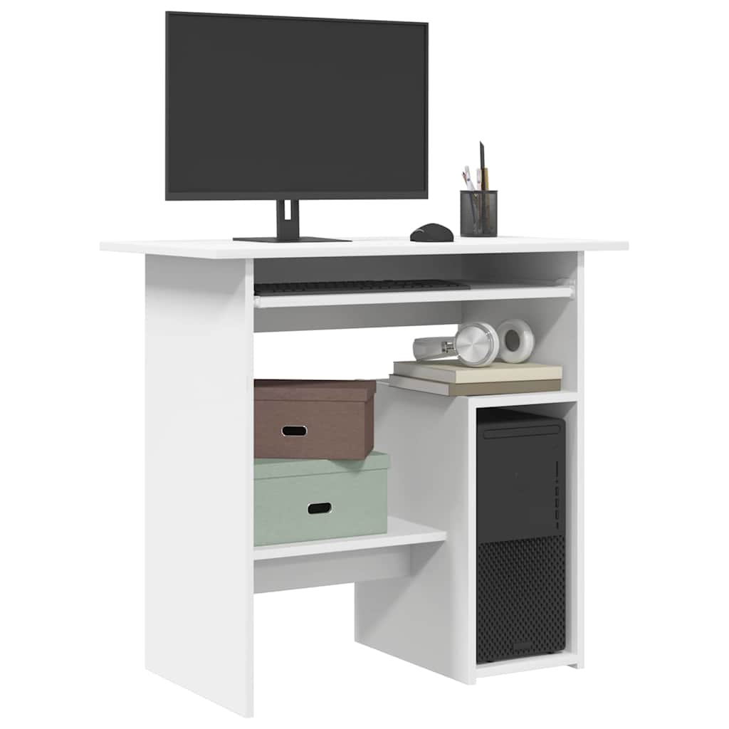 Skrivebord Hvit 80X45X74 Cm Konstruert Tre