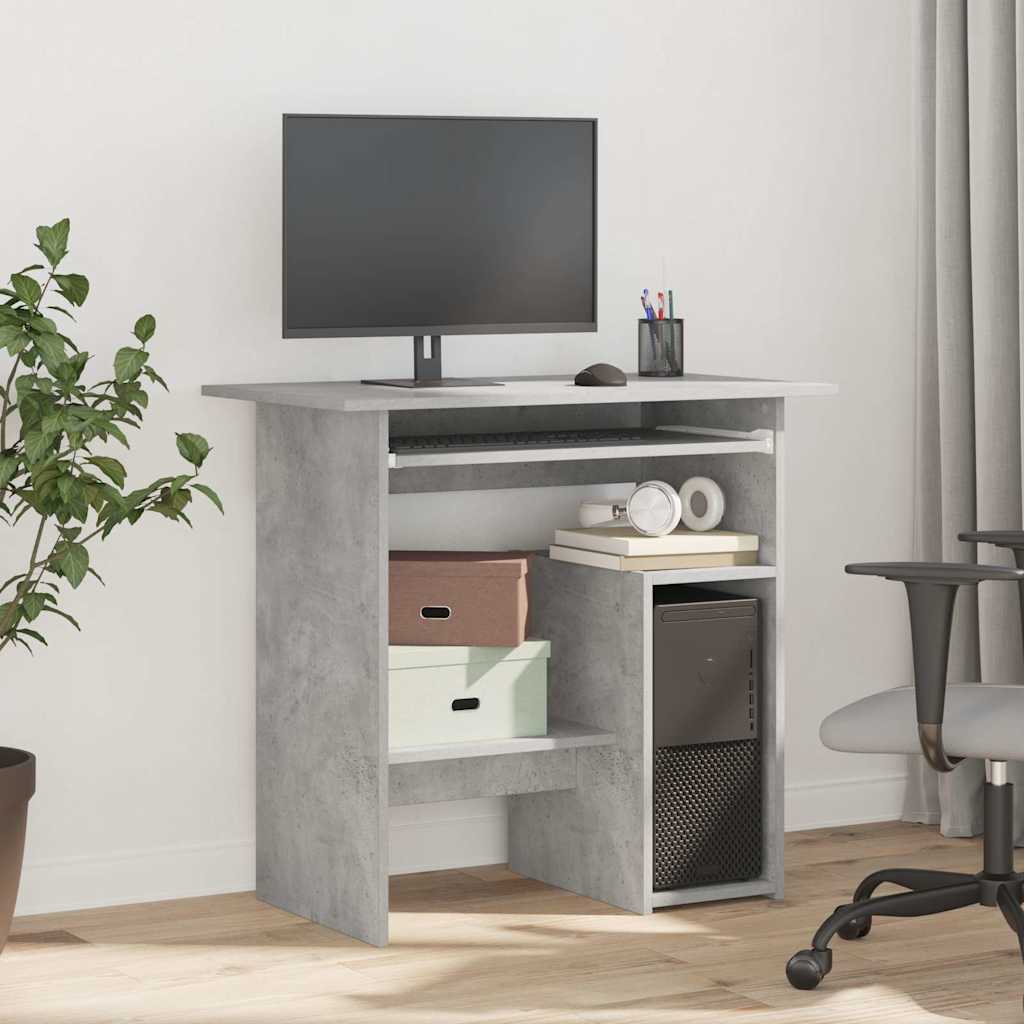 Skrivebord Betonggrå 80X45X74 Cm Konstruert Tre