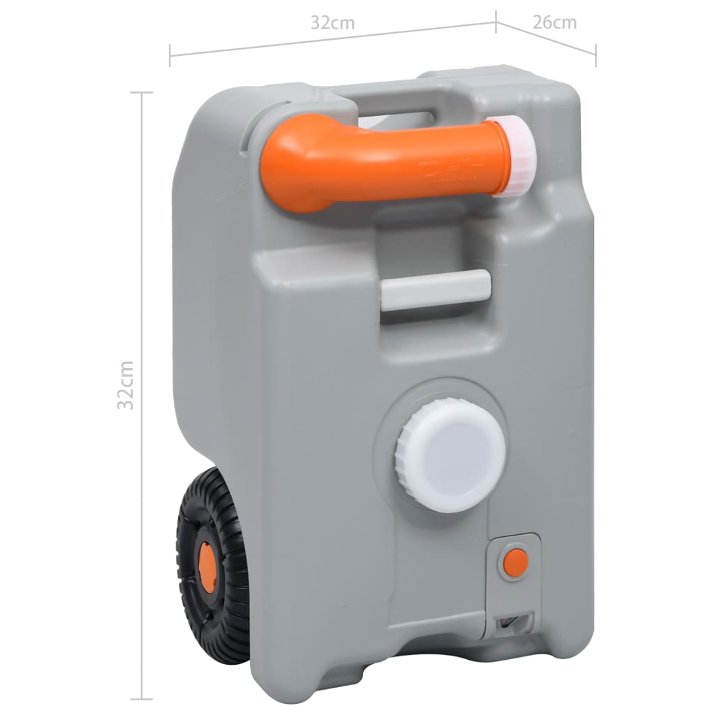 Vanntank Med Hjul For Camping 25 L Grå