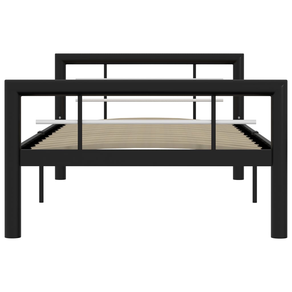 Sengeramme Svart Og Hvit Metall 90X200 Cm