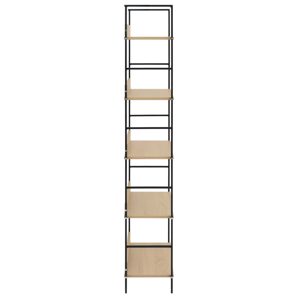 Bokhylle 5 Lag Eik 60X27,6X158,5 Cm Konstruert Tre
