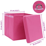 Oppbevaringsbokser Med Lokk 4 Stk Rosa 32X32X32 Cm Stoff