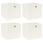 Oppbevaringsbokser 4 Stk Hvit 32X32X32 Cm Stoff