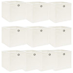 Oppbevaringsbokser 10 Stk Hvit 32X32X32 Cm Stoff