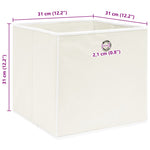Oppbevaringsbokser 10 Stk Hvit 32X32X32 Cm Stoff