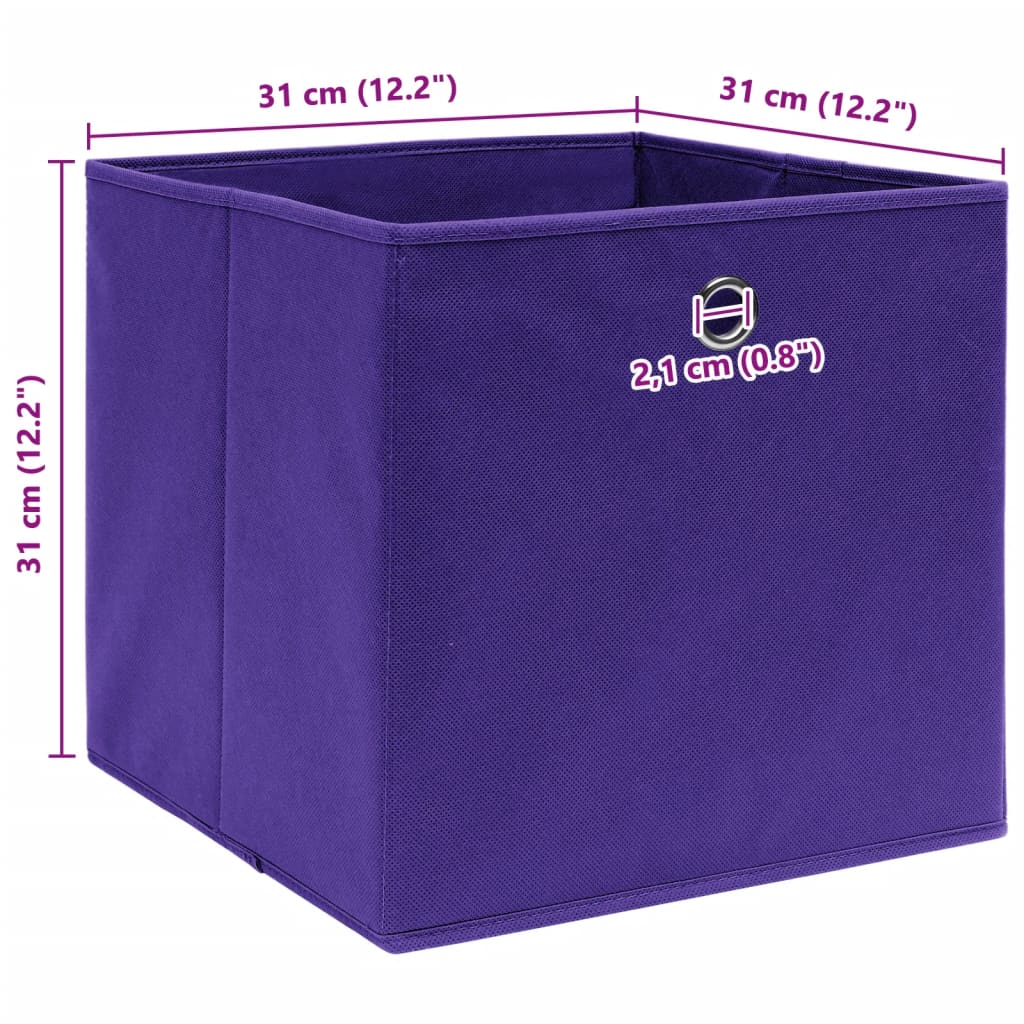 Oppbevaringsbokser 4 Stk Lilla 32X32X32 Cm Stoff