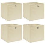 Oppbevaringsbokser 4 Stk Kremhvit 32X32X32 Cm Stoff