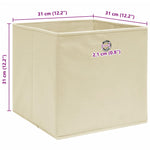 Oppbevaringsbokser 4 Stk Kremhvit 32X32X32 Cm Stoff