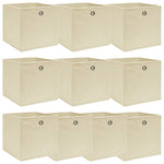Oppbevaringsbokser 10 Stk Kremhvit 32X32X32 Cm Stoff
