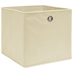 Oppbevaringsbokser 10 Stk Kremhvit 32X32X32 Cm Stoff