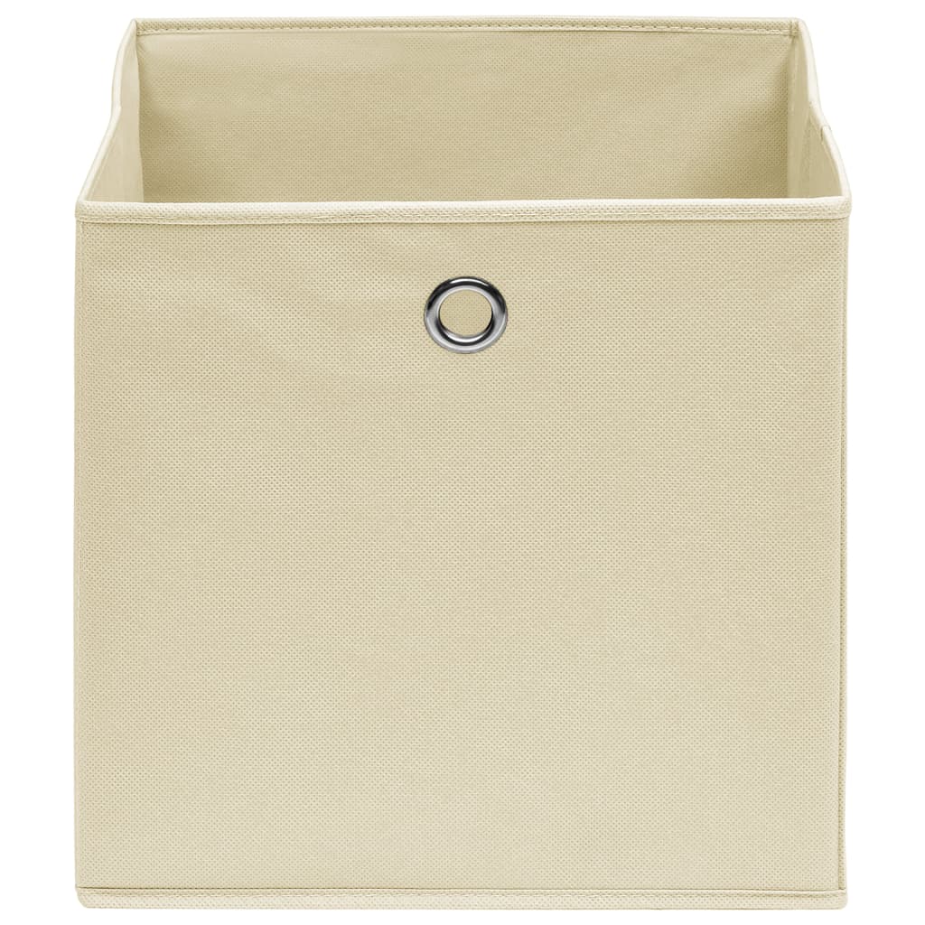 Oppbevaringsbokser 10 Stk Kremhvit 32X32X32 Cm Stoff