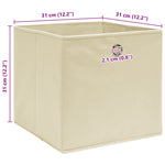 Oppbevaringsbokser 10 Stk Kremhvit 32X32X32 Cm Stoff
