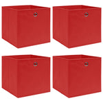 Oppbevaringsbokser 4 Stk Rød 32X32X32 Cm Stoff