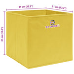 Oppbevaringsbokser 4 Stk Gul 32X32X32 Cm Stoff