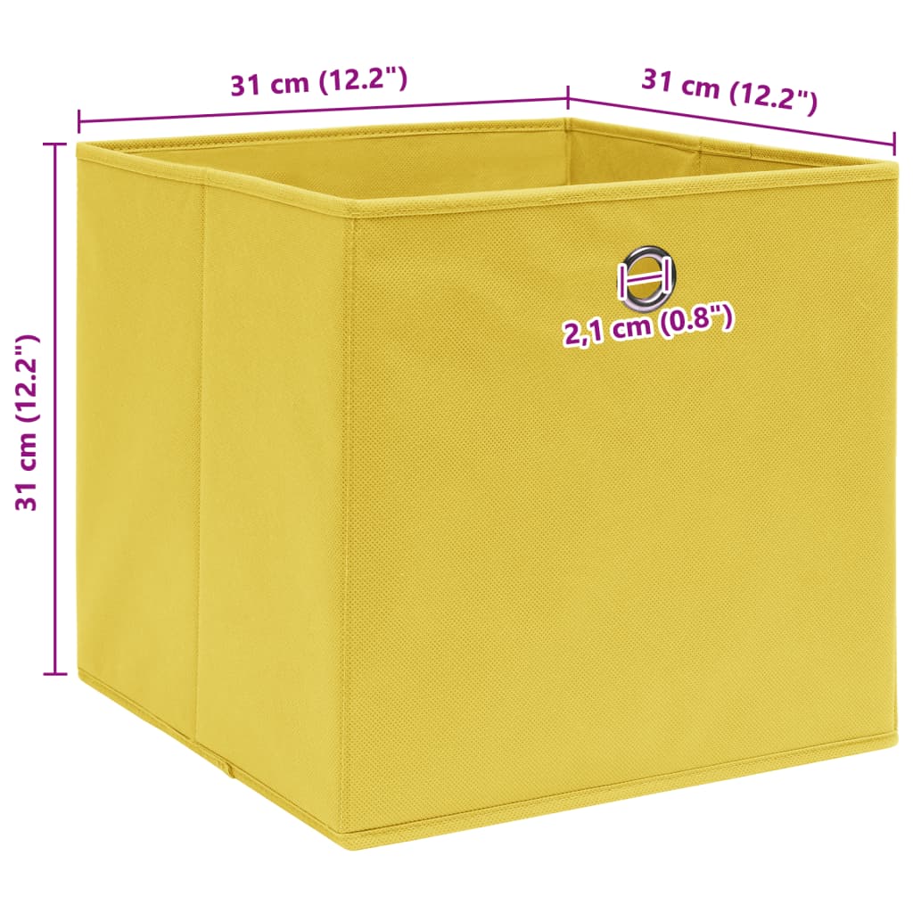Oppbevaringsbokser 4 Stk Gul 32X32X32 Cm Stoff