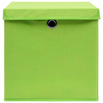 Oppbevaringsbokser Med Lokk 4 Stk Grønn 32X32X32 Cm Stoff