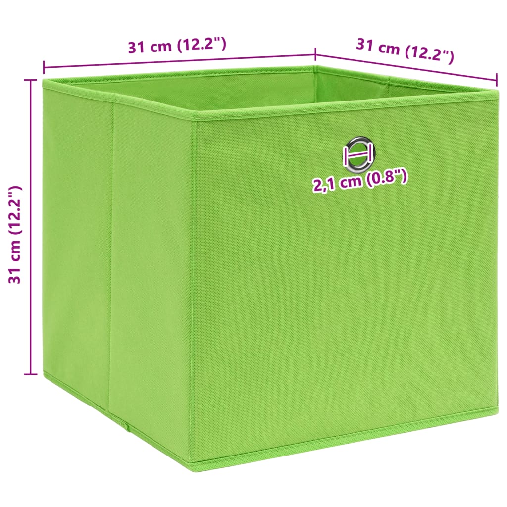 Oppbevaringsbokser 10 Stk Grønn 32X32X32 Cm Stoff