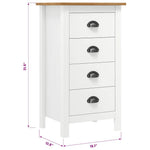 Skjenk Hill Hvit 46X35X80 Cm Heltre Furu