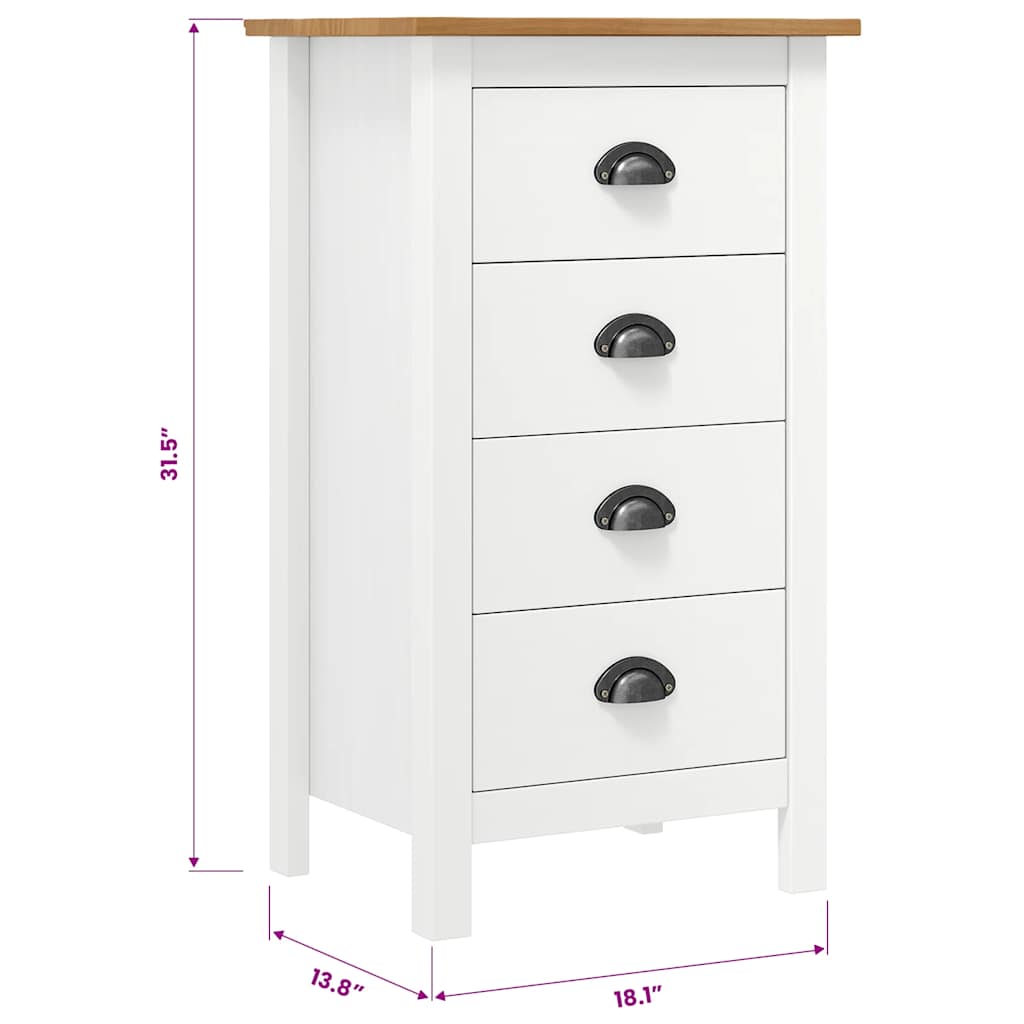 Skjenk Hill Hvit 46X35X80 Cm Heltre Furu