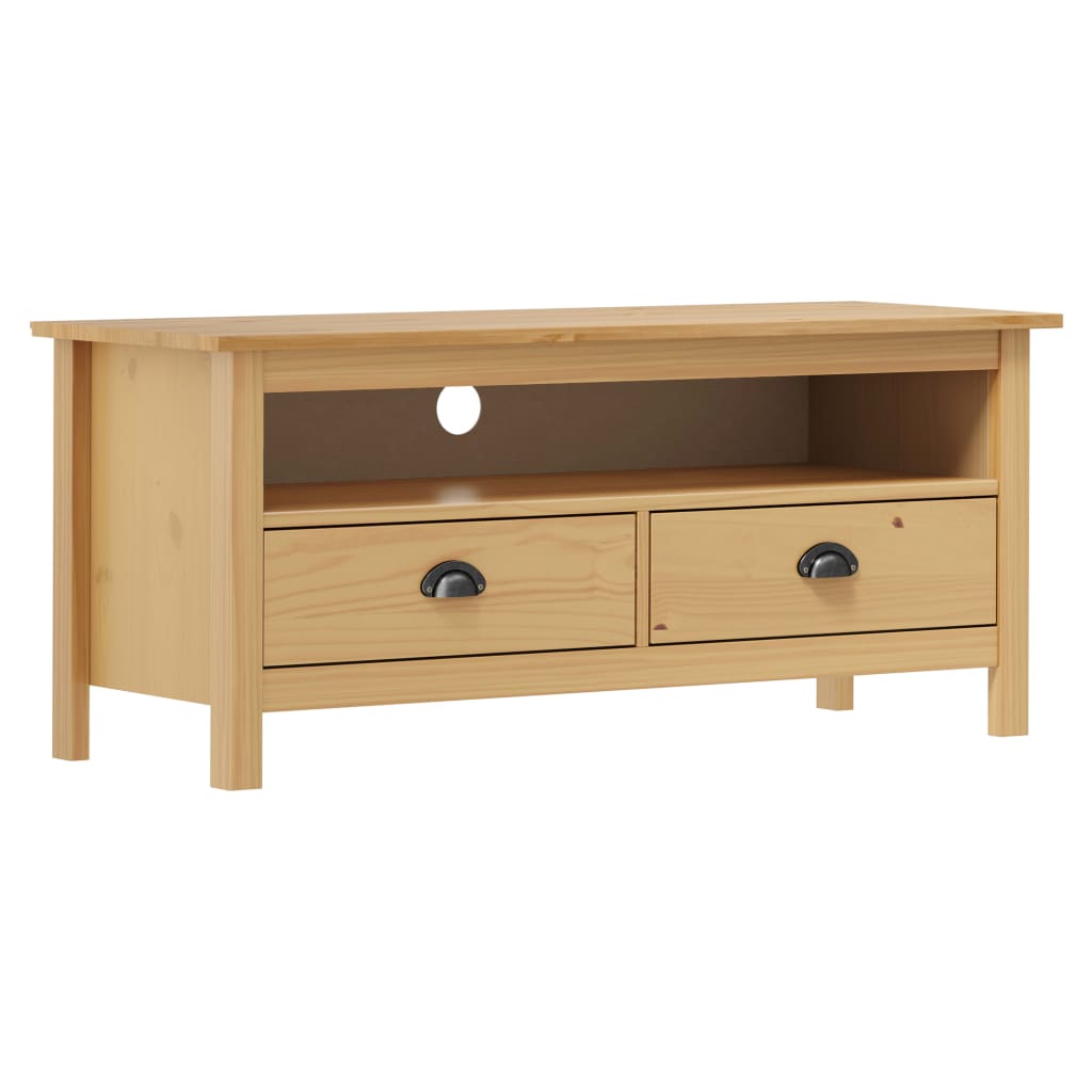 Tv-Benk Hill Honningbrun 110X40X47 Cm Heltre Furu