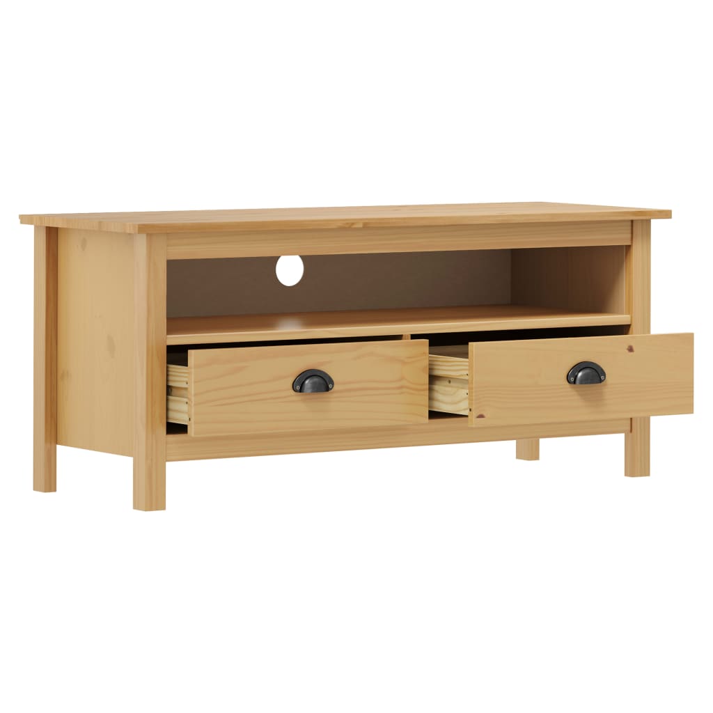 Tv-Benk Hill Honningbrun 110X40X47 Cm Heltre Furu