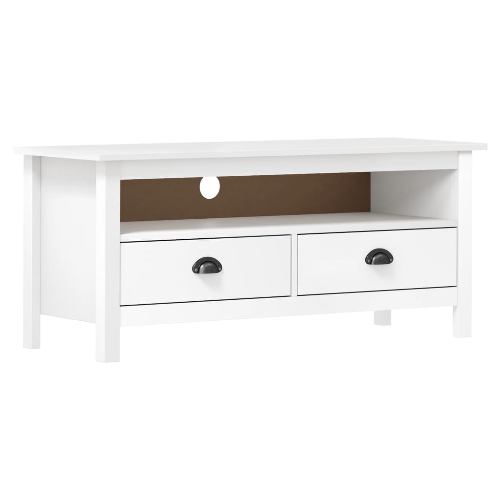 Tv-Benk Hill Hvit 110X40X47 Cm Heltre Furu