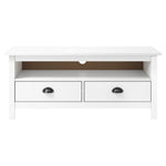 Tv-Benk Hill Hvit 110X40X47 Cm Heltre Furu