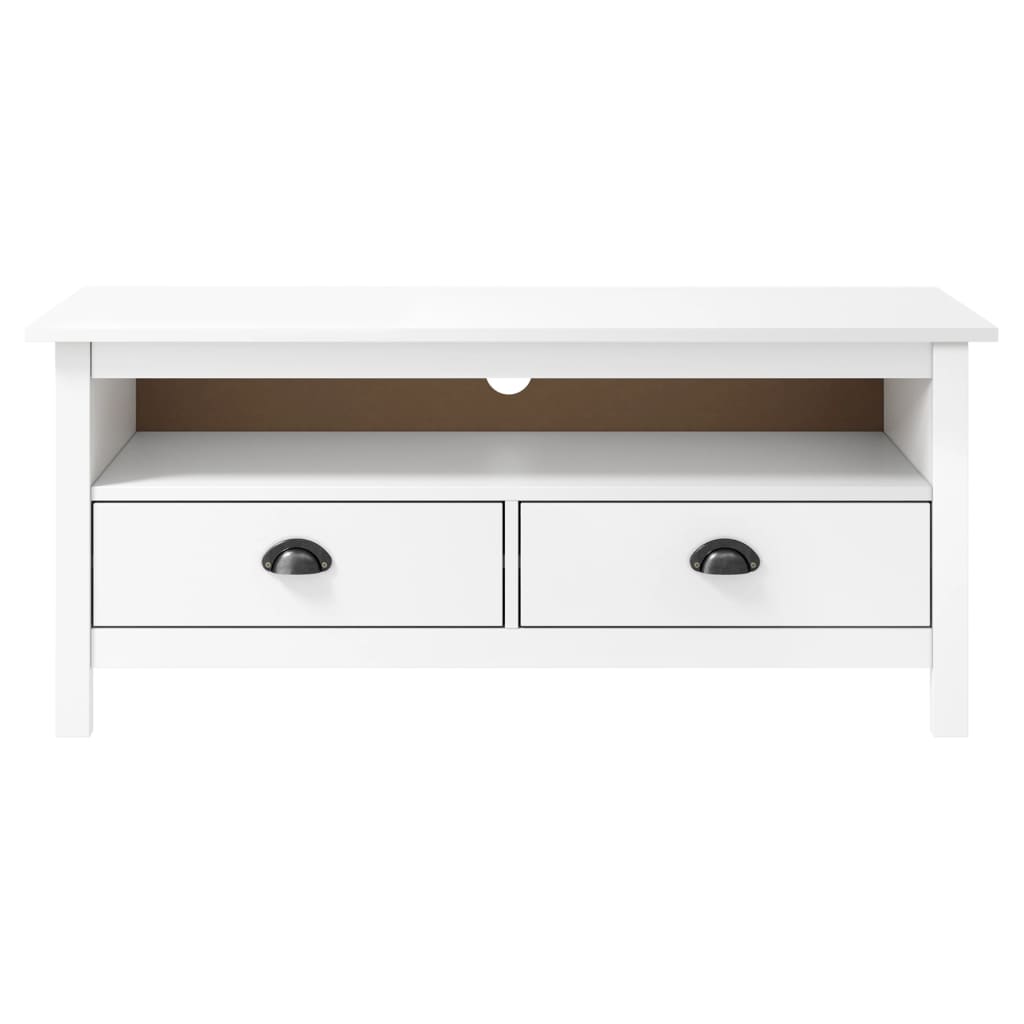 Tv-Benk Hill Hvit 110X40X47 Cm Heltre Furu