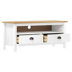 Tv-Benk Hill Hvit 110X40X47 Cm Heltre Furu