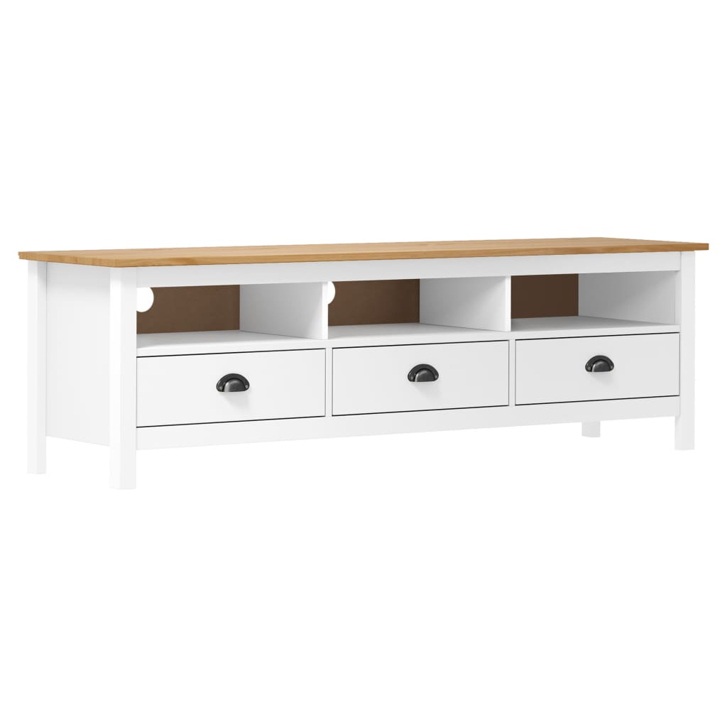 Tv-Benk Hill Hvit 158X40X47 Cm Heltre Furu