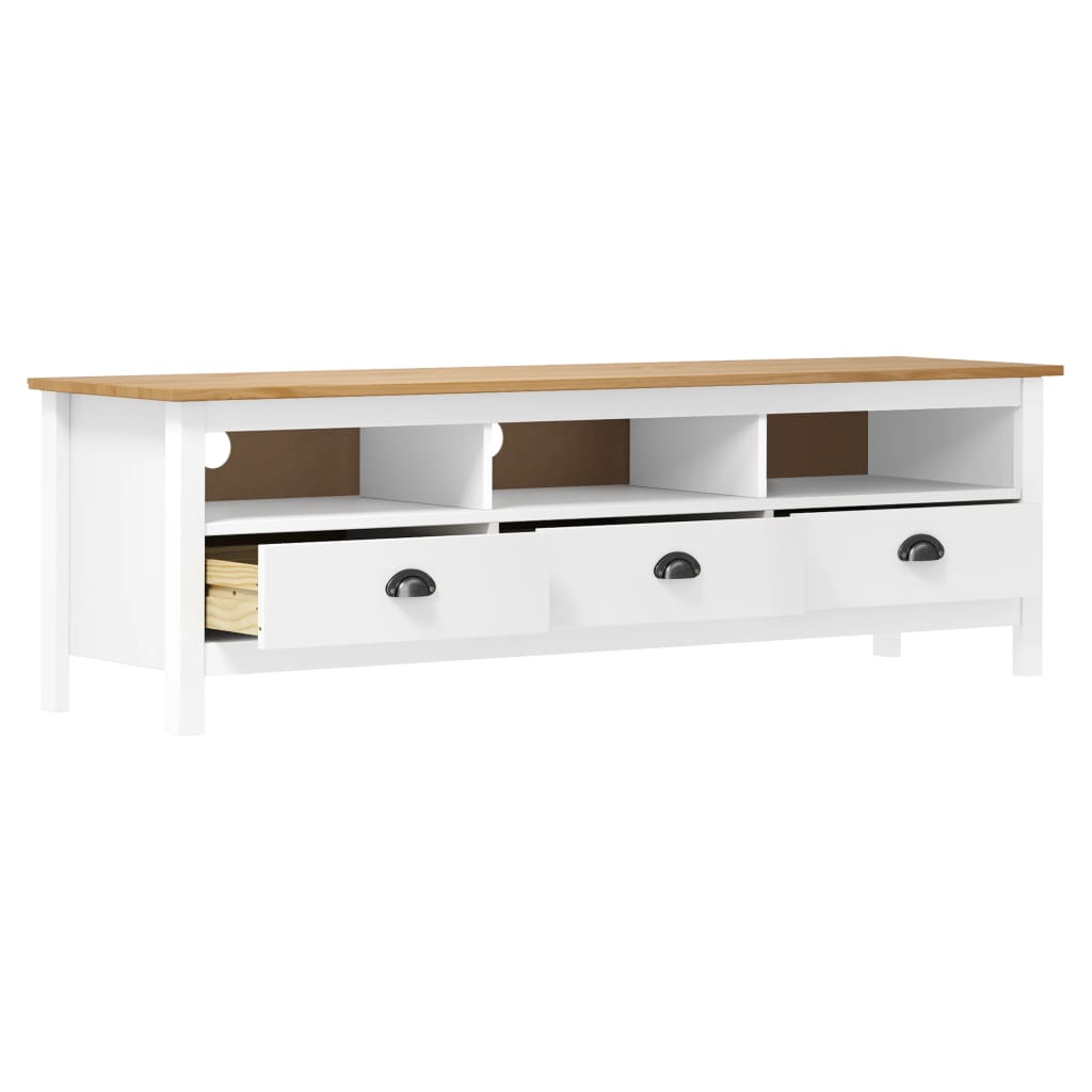 Tv-Benk Hill Hvit 158X40X47 Cm Heltre Furu