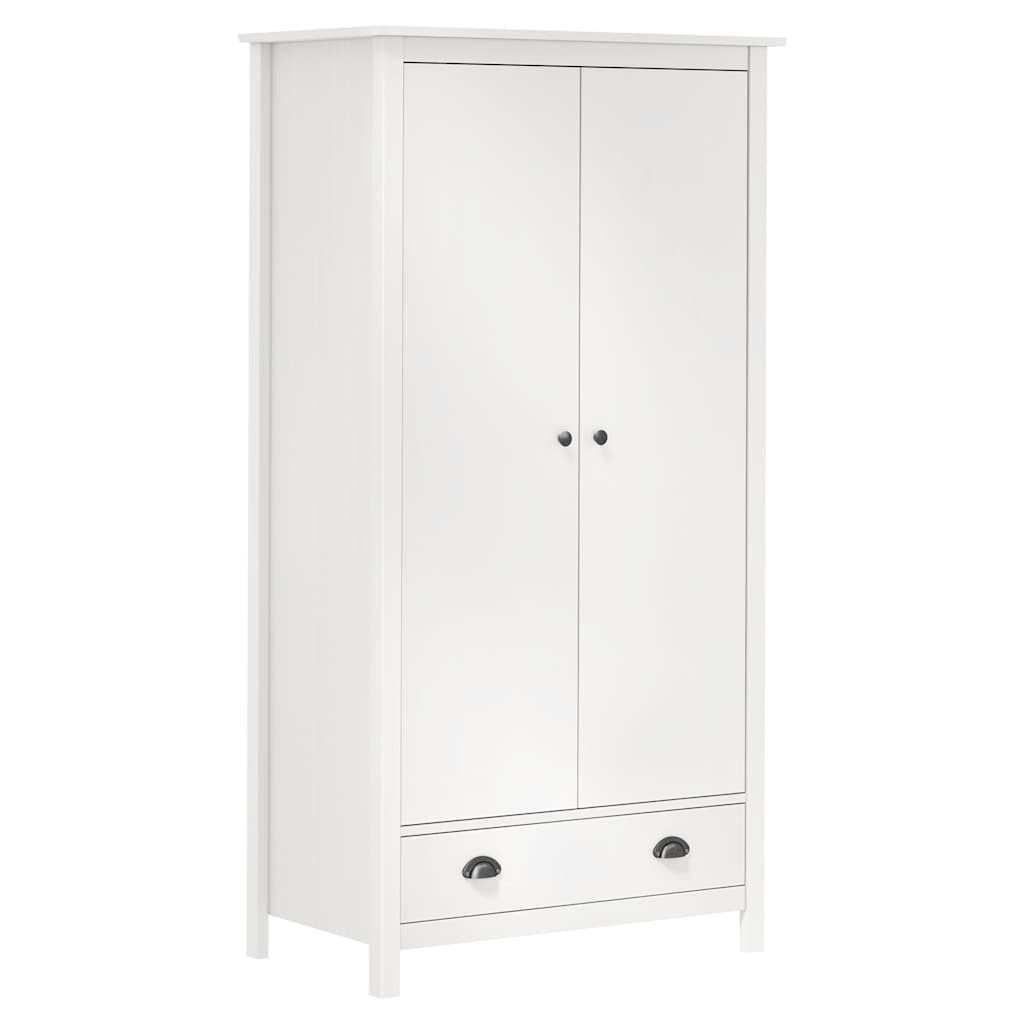 Garderobeskap 2 Dører Hill Hvit 89X50X170 Cm Heltre Furu