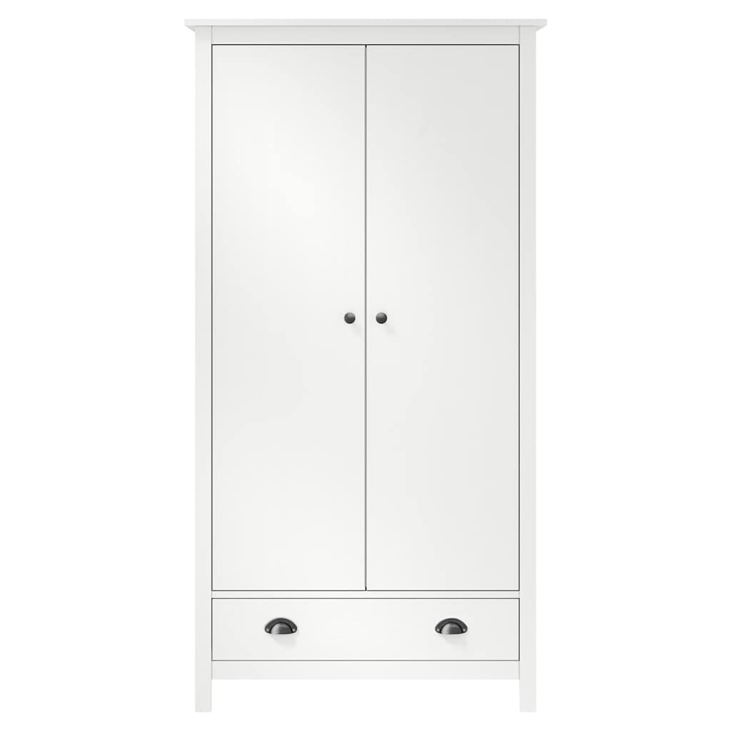 Garderobeskap 2 Dører Hill Hvit 89X50X170 Cm Heltre Furu