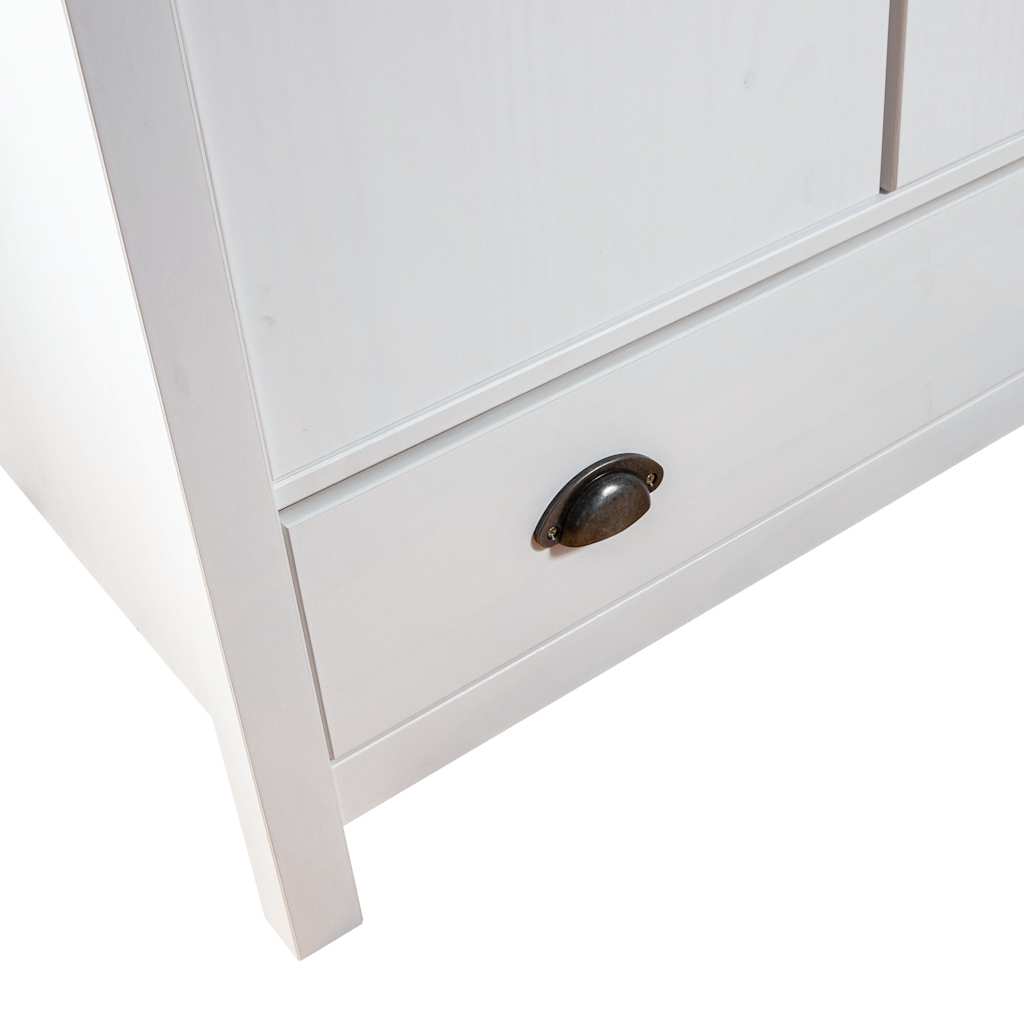 Garderobeskap 2 Dører Hill Hvit 89X50X170 Cm Heltre Furu
