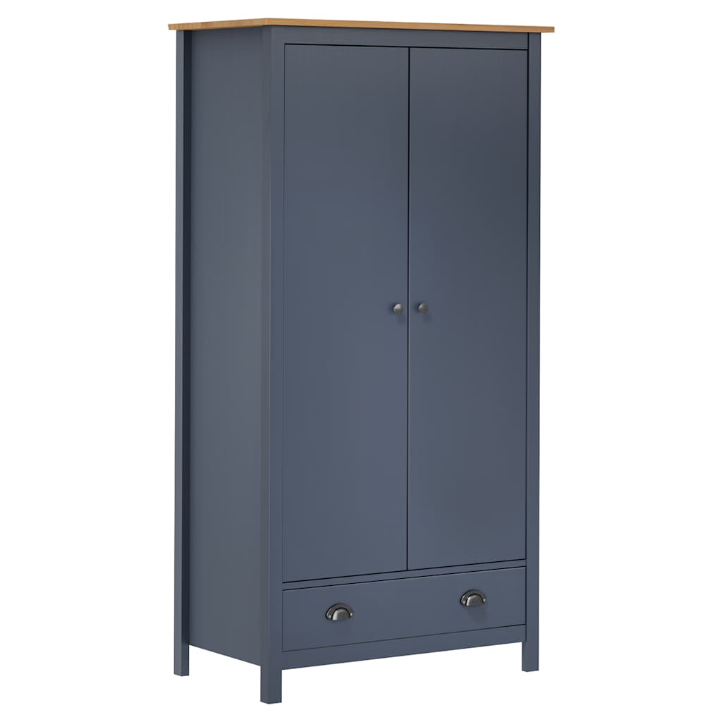 Garderobeskap 2 Dører Hill Grå 89X50X170 Cm Heltre Furu