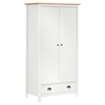 Garderobeskap 2 Dører Hill Hvit 89X50X170 Cm Heltre Furu