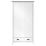 Garderobeskap 2 Dører Hill Hvit 89X50X170 Cm Heltre Furu