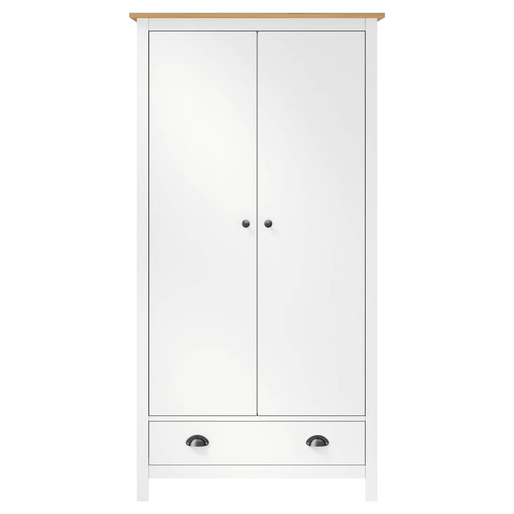 Garderobeskap 2 Dører Hill Hvit 89X50X170 Cm Heltre Furu
