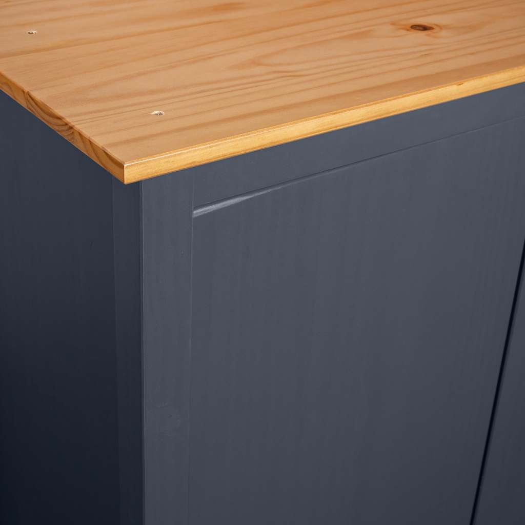 Garderobeskap 3 Dører Hill Grå 127X50X170 Cm Heltre Furu