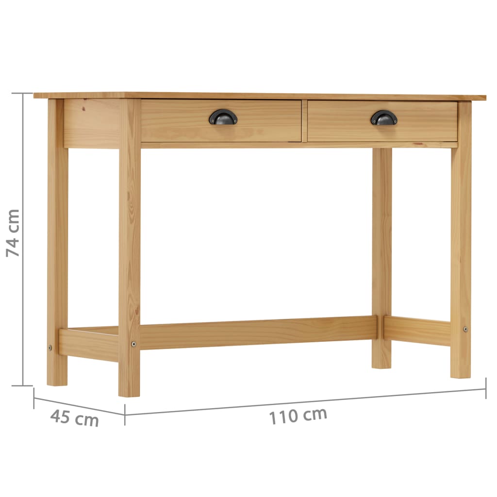Konsollbord Hill Med 2 Skuffer 110X45X74 Cm Heltre Furu
