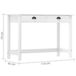 Konsollbord Hill Med 2 Skuffer 110X45X74 Cm Heltre Furu