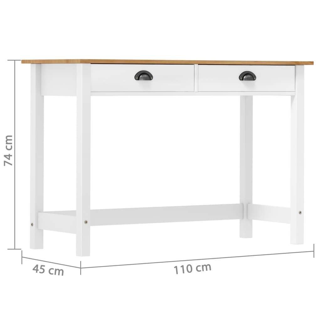 Konsollbord Hill Med 2 Skuffer 110X45X74 Cm Heltre Furu