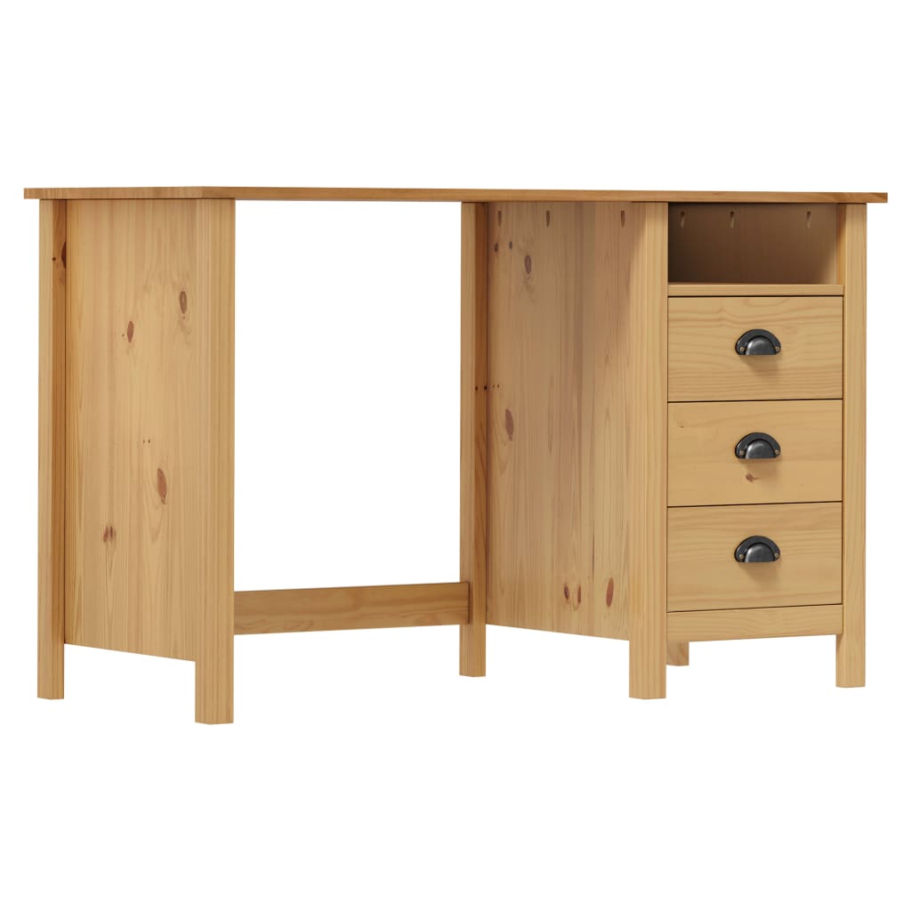 Skrivebord Hill Med 3 Skuffer 120X50X74 Cm Heltre Furu