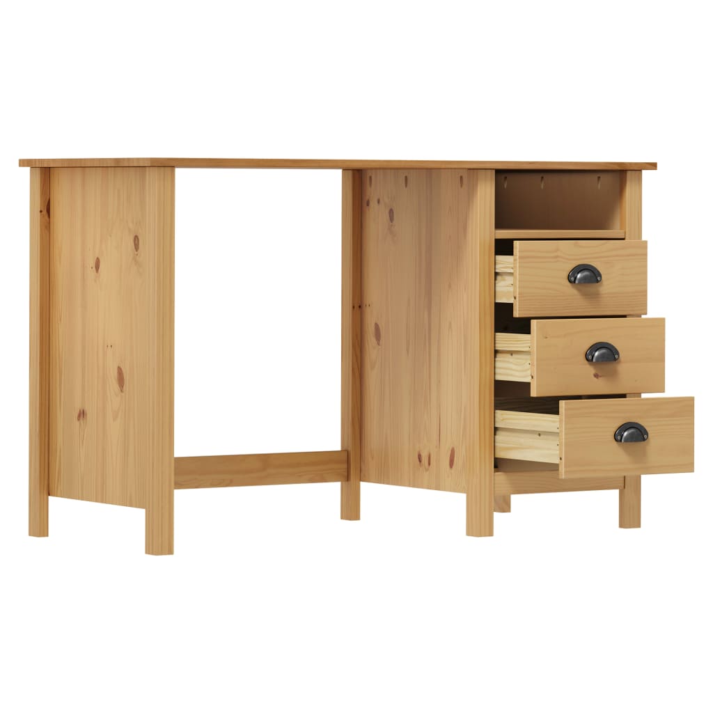 Skrivebord Hill Med 3 Skuffer 120X50X74 Cm Heltre Furu