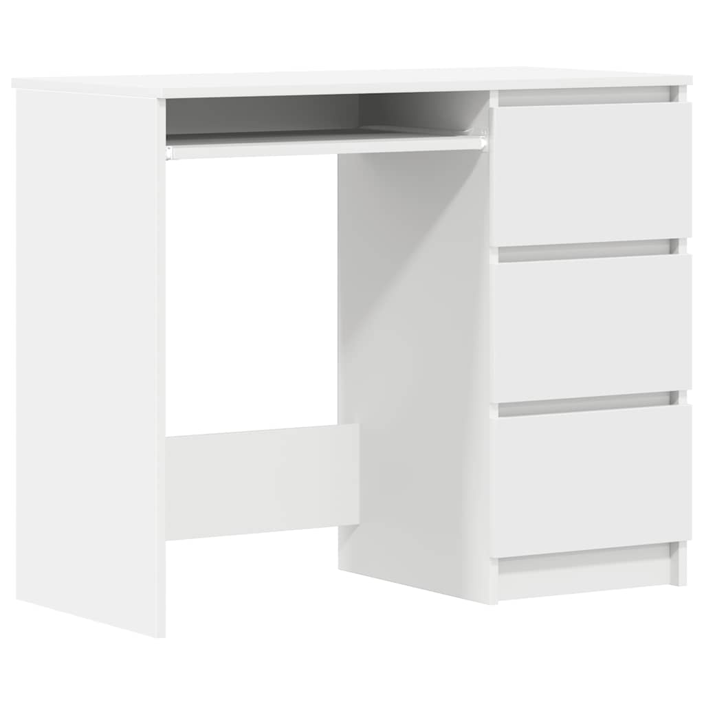 Skrivebord Hvit 90X45X76 Cm Konstruert Tre
