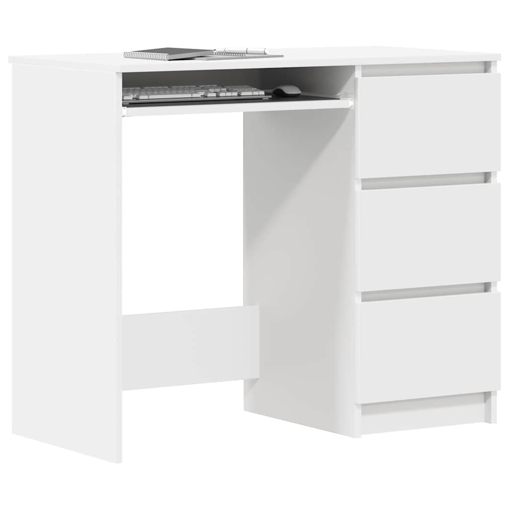 Skrivebord Hvit 90X45X76 Cm Konstruert Tre