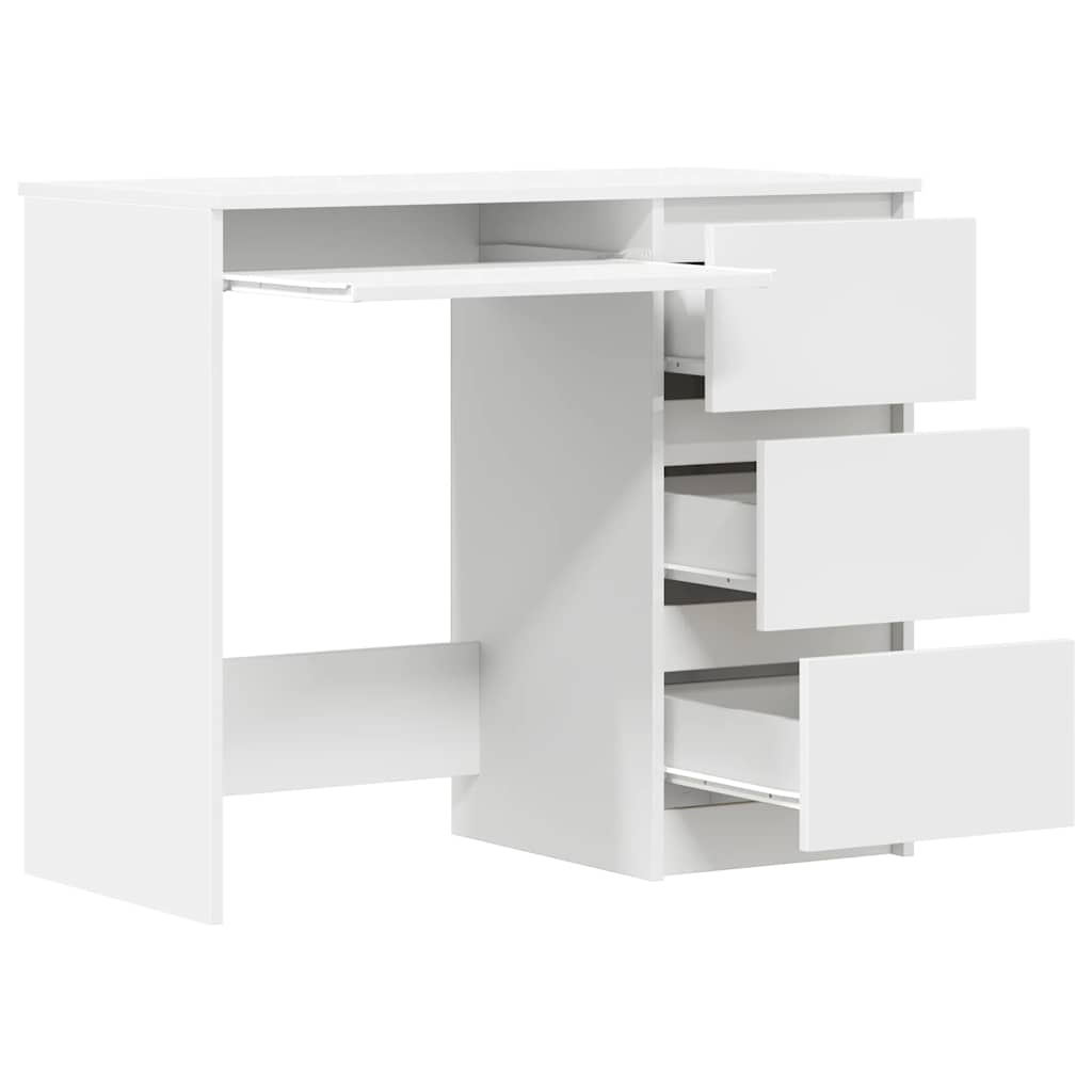 Skrivebord Hvit 90X45X76 Cm Konstruert Tre