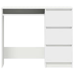 Skrivebord Hvit 90X45X76 Cm Konstruert Tre